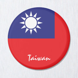 Taiwan flagga & Asien - resa/sportfantaster Magnet