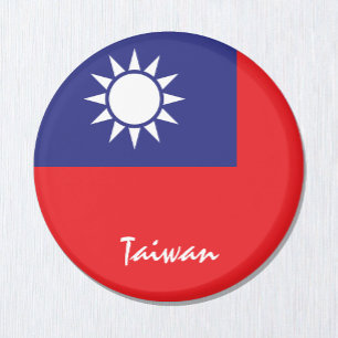 Taiwan flagga & Asien - resa/sportfantaster Magnet