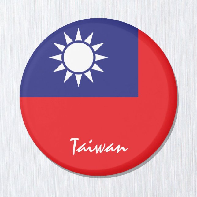 Taiwan flagga & Asien - resa/sportfantaster Magnet (Skapare uppladdad)