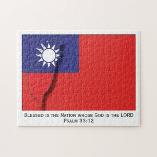 TAIWAN-FLAGGA Delad nation Taiwanesiska Pussel
