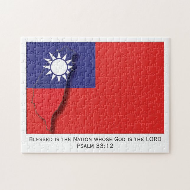 TAIWAN-FLAGGA| Delad nation| Taiwanesiska Pussel (Horisontell)