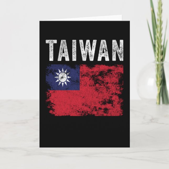 Taiwan Flagga Distress - Taiwanesiska Flagga Kort (Framsida)