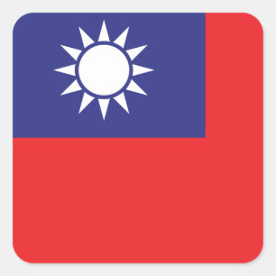 Taiwan Flagga Fyrkantigt Klistermärke