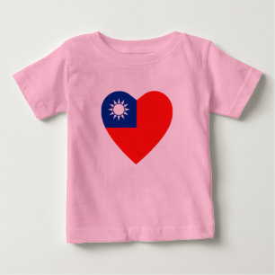 Taiwan Flagga Heart T-Shirt