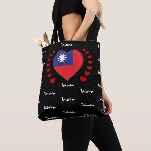 Taiwan Flagga & Heart, Taiwanesiska Flagga mode /s Tygkasse