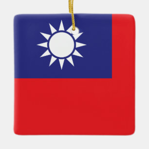 Taiwan Flagga Julgransprydnad Keramik