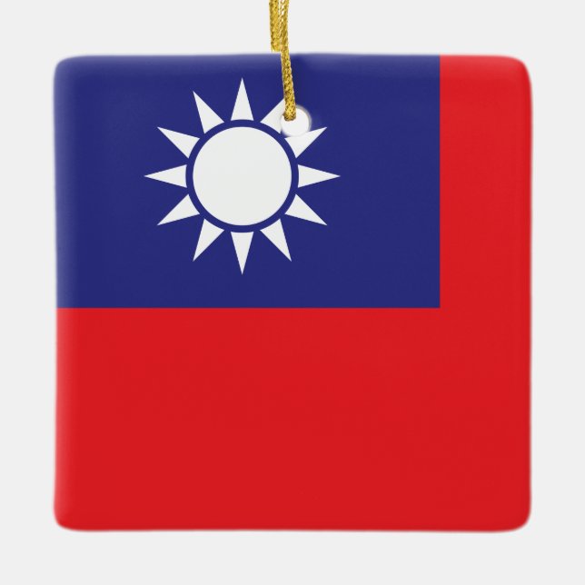 Taiwan Flagga Julgransprydnad Keramik (Framsida)