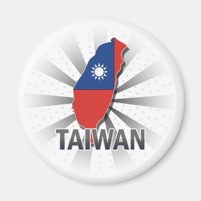 Taiwan Flagga Karta 2.0 Magnet (Framsidan)