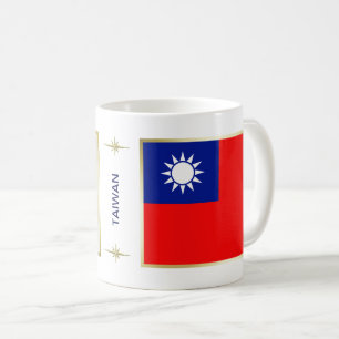 Taiwan Flagga + Karta Mugg