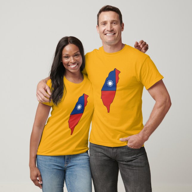 Taiwan flagga karta tee shirt (Unisex)