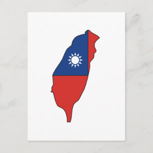 Taiwan flagga karta vykort