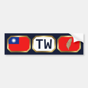 Taiwan Flagga Kartkod Bildäckslim Bildekal