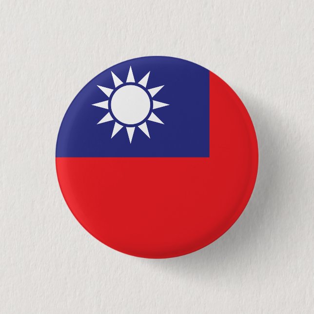 Taiwan Flagga Knapp (Framsida)