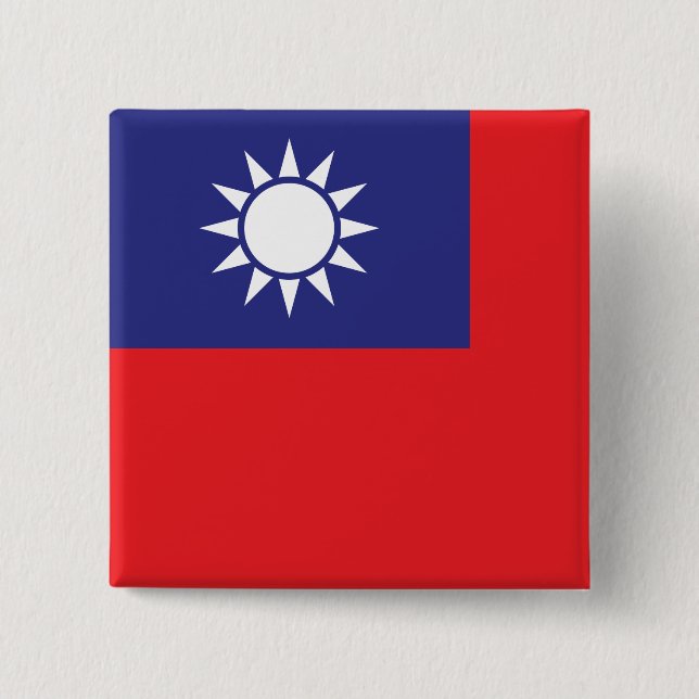 Taiwan Flagga Knapp (Framsida)