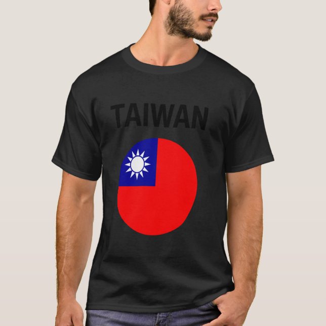 Taiwan Flagga Modern T Shirt (Framsida)