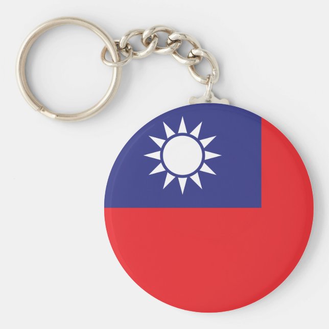 Taiwan Flagga Nyckelring (Framsidan)