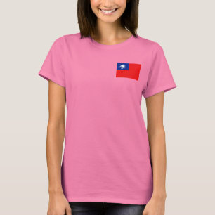 Taiwan Flagga och Karta dk T-Shirt