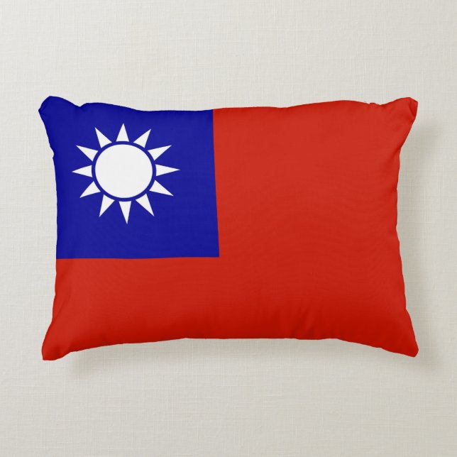 Taiwan-flagga Prydnadskudde (Framsidan)