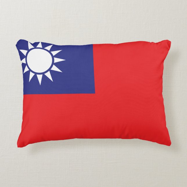 Taiwan Flagga Prydnadskudde (Framsidan)