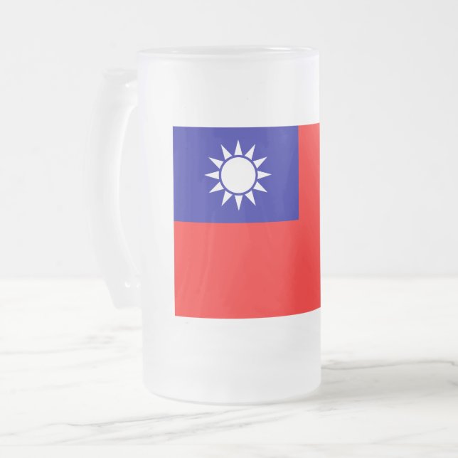 Taiwan Flagga: Republiken China, Taiwan Frostat Ölglas (Framsida vänster)