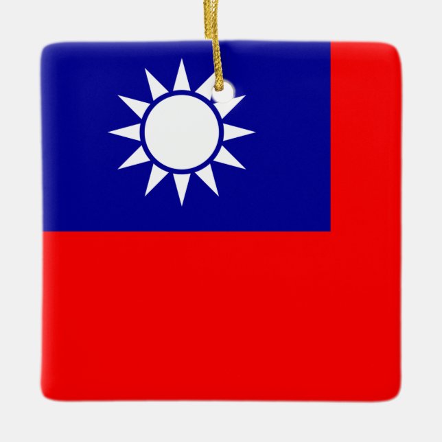Taiwan Flagga: Republiken China, Taiwan Julgransprydnad Keramik (Framsida)