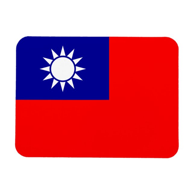 Taiwan Flagga: Republiken China, Taiwan Magnet (Horisontell)