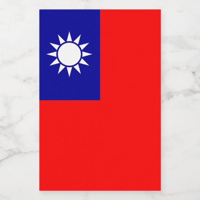 Taiwan Flagga: Republiken China, Taiwan Mat Etikett (Singel etikett)