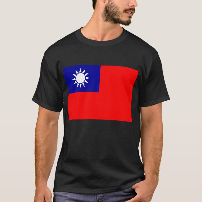 Taiwan Flagga: Republiken China, Taiwan T Shirt (Framsida)