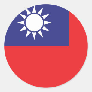 Taiwan Flagga Runt Klistermärke