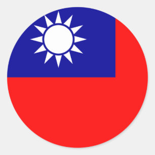 taiwan flagga runt klistermärke