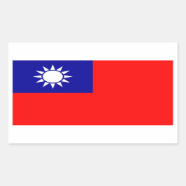 TAIWAN* Flagga Sticker Rektangulärt Klistermärke