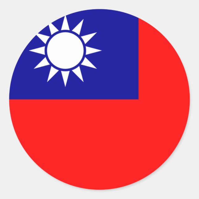 Taiwan Flagga Sticker Runt Klistermärke (Framsida)