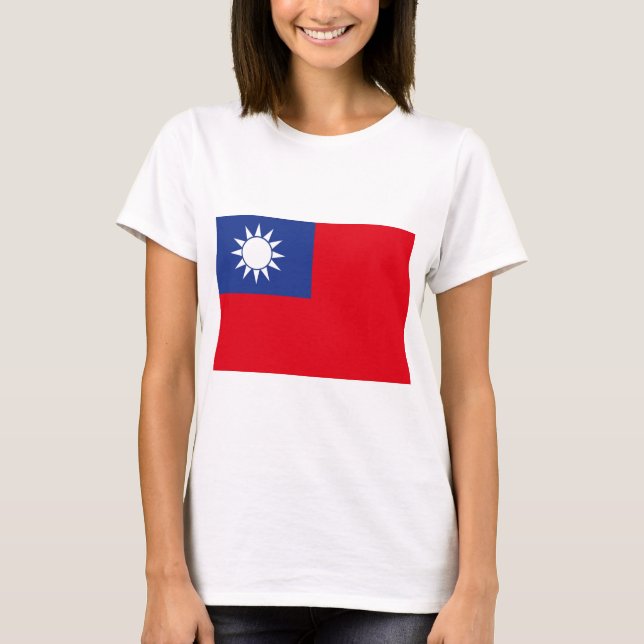 Taiwan Flagga T Shirt (Framsida)