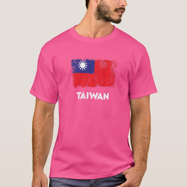 Taiwan Flagga T Shirt (Framsida)
