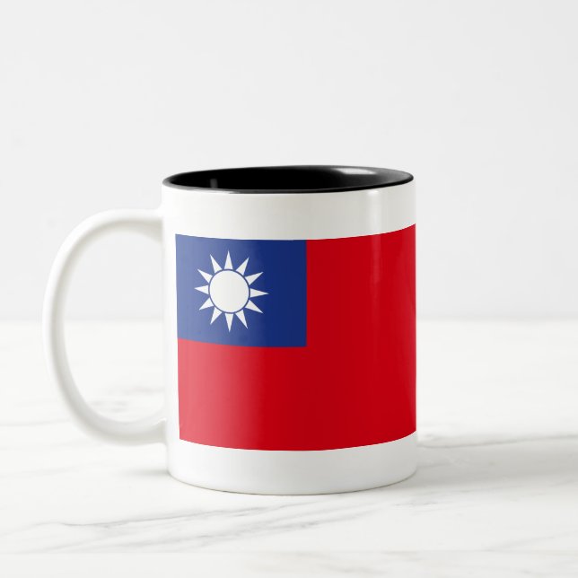 Taiwan Flagga Två-Tonad Mugg (Vänster)
