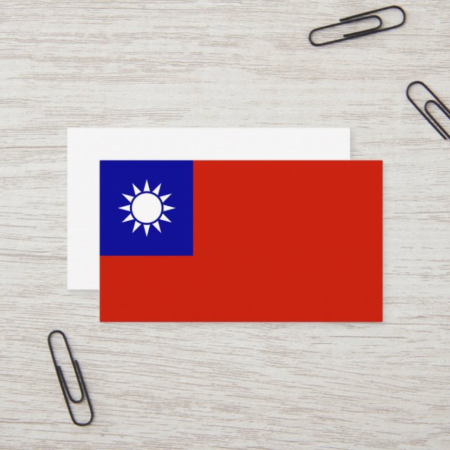 Taiwan-flagga Visitkort (Fram/Back In Situ)
