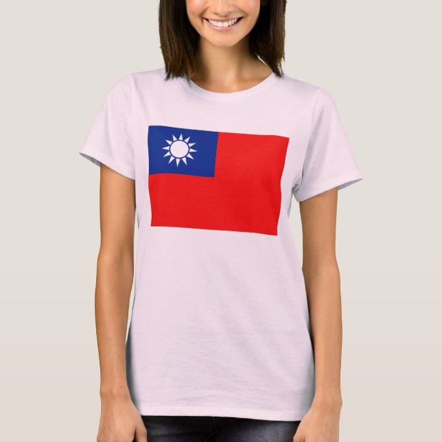 Taiwan Flagga x Karta T-Shirt (Framsida)