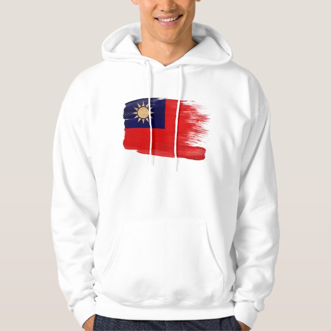 Taiwan flaggaHoodie Sweatshirt Med Luva (Framsida)