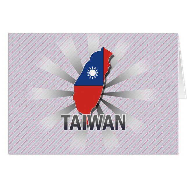 Taiwan flaggakarta 2,0 hälsningskort (Framsidan Horizontal)