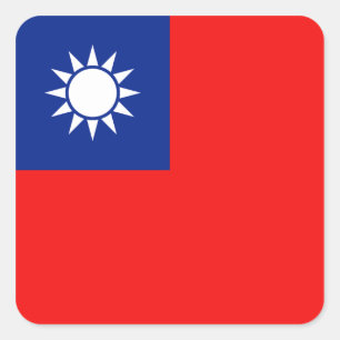 Taiwan flaggaklistermärke fyrkantigt klistermärke