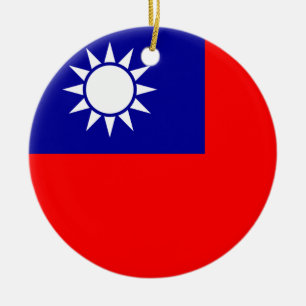 Taiwan flaggaprydnad julgransprydnad keramik