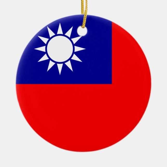Taiwan flaggaprydnad julgransprydnad keramik (Framsidan)