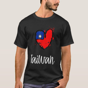 Taiwan Heart Line Flagga Coola Asia Taiwan Taiwane T Shirt