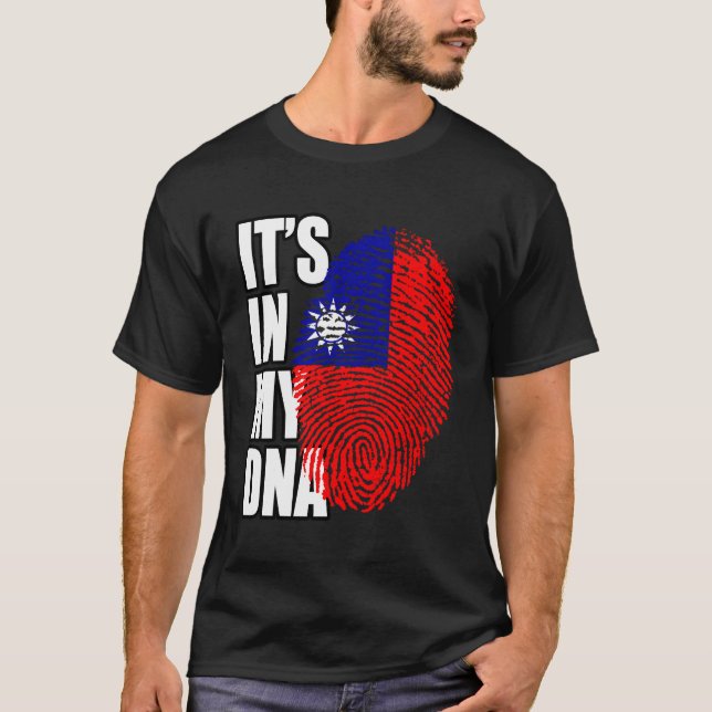 Taiwan Heritage Dna Flagga T Shirt (Framsida)