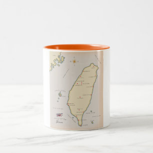 Taiwan Karta Två-Tonad Mugg