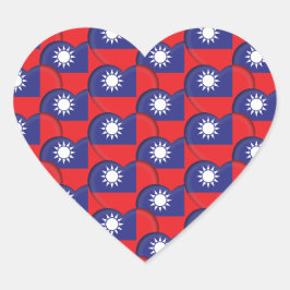 Taiwan-klistermärke, taiwanesisk hjärta, taiwanesi hjärtformat klistermärke