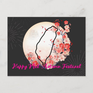 Taiwan Mid Autumn Festival Mån Floral Postkort Vykort