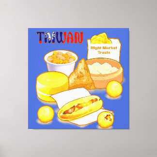 Taiwan Nattmarknad Godbitar - Dim Sum Taro-bollar  Canvastryck