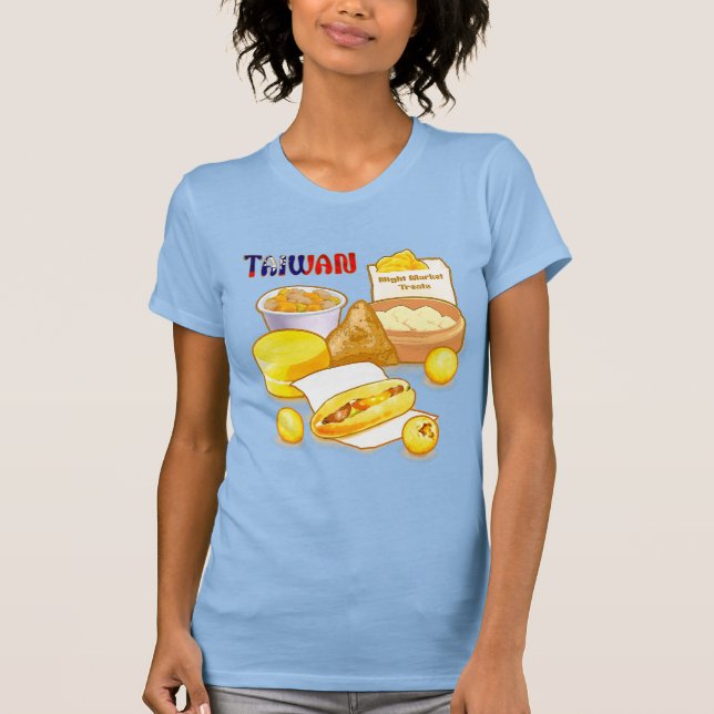 Taiwan Nattmarknadstrafik - Dim Sum Taro Bollar T Shirt (Framsida)