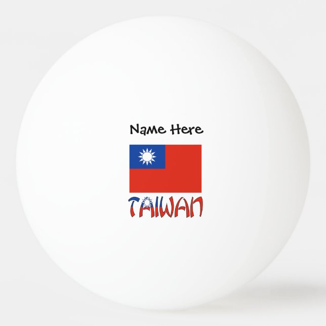 Taiwan och taiwanesiska flagg Personlig  Pingisboll (Framsidan)